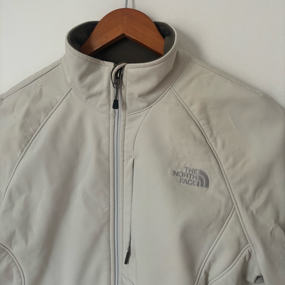 The North Face cream hard shell jacket
